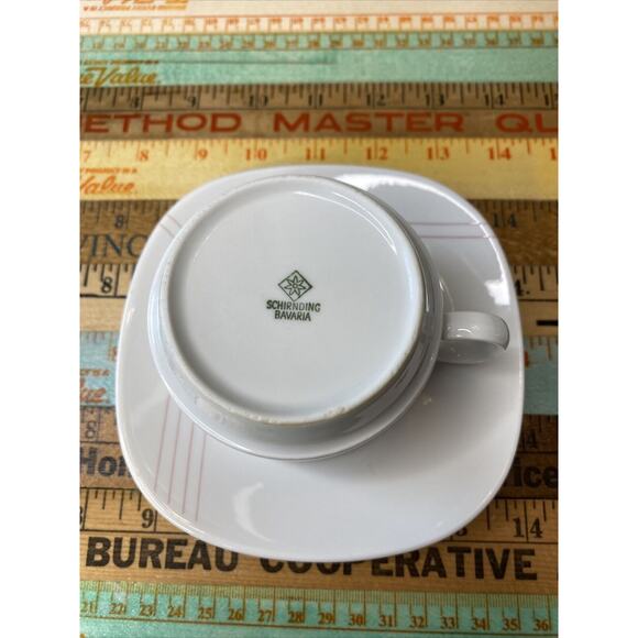 VINTAGE Porcelain Tea Set Schirnding Bavaria 214 Germany MCM 7 Cups Sugar 324 - Picture 6 of 13